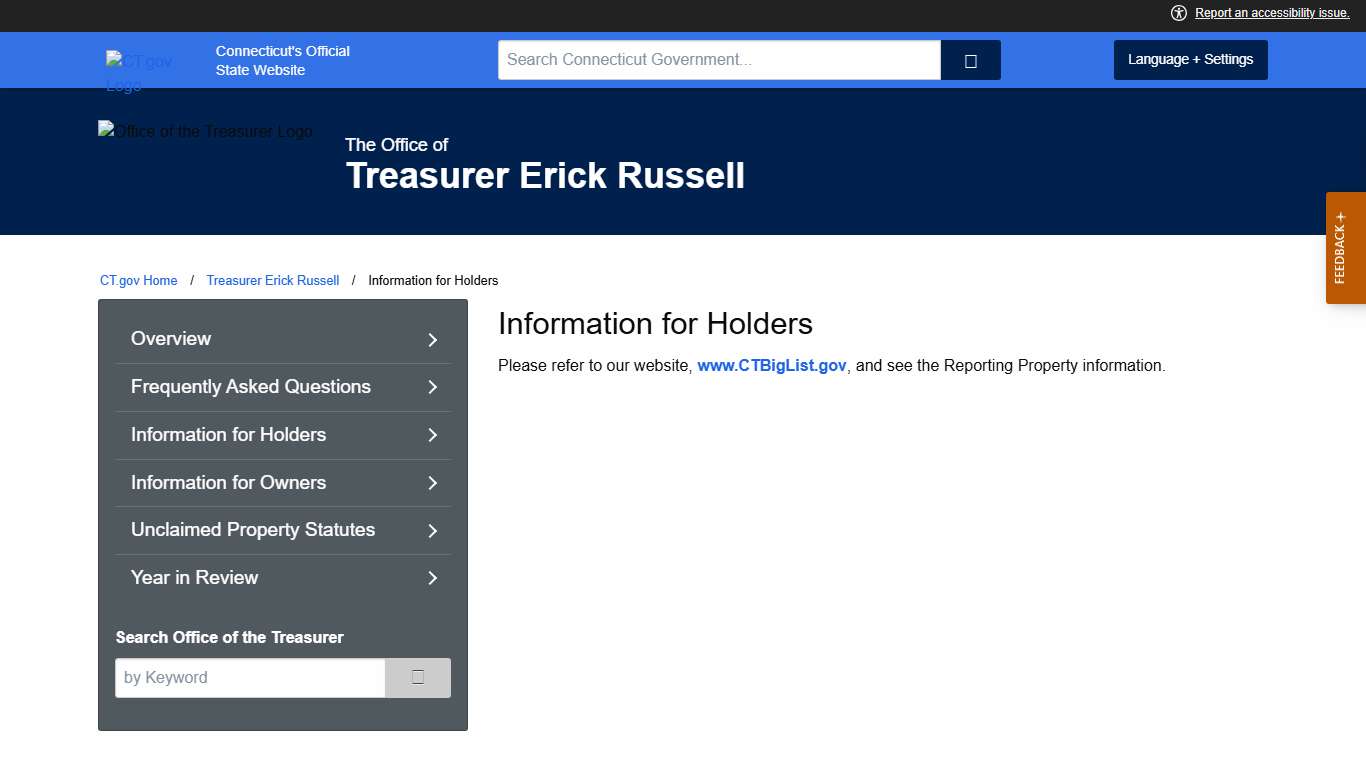 Information for Holders